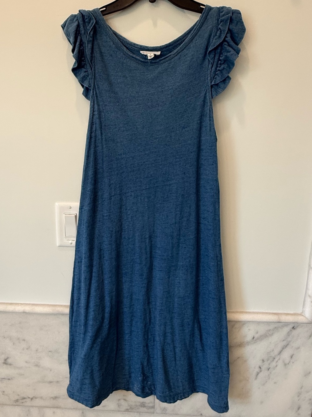 A Loves A  Denim Blue Ruffle-Sleeve Dress Size Small